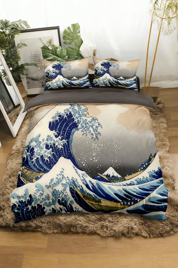 Hokusai Great Wave Japanese Duvet Cover Set